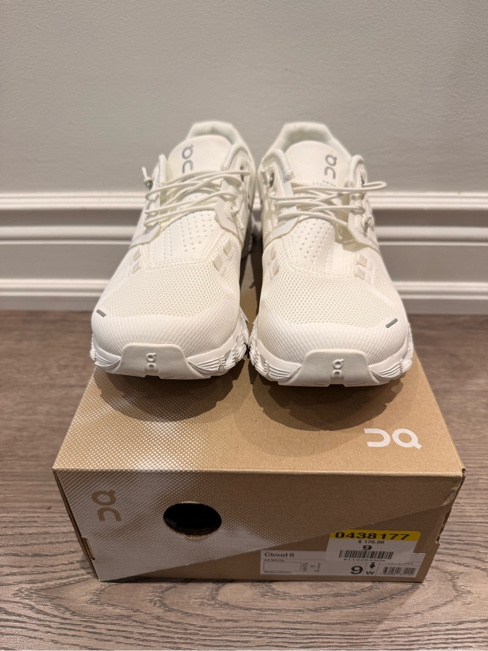 On Running Sneakers in White - Cloud 5 Lightweight Athletic Shoes